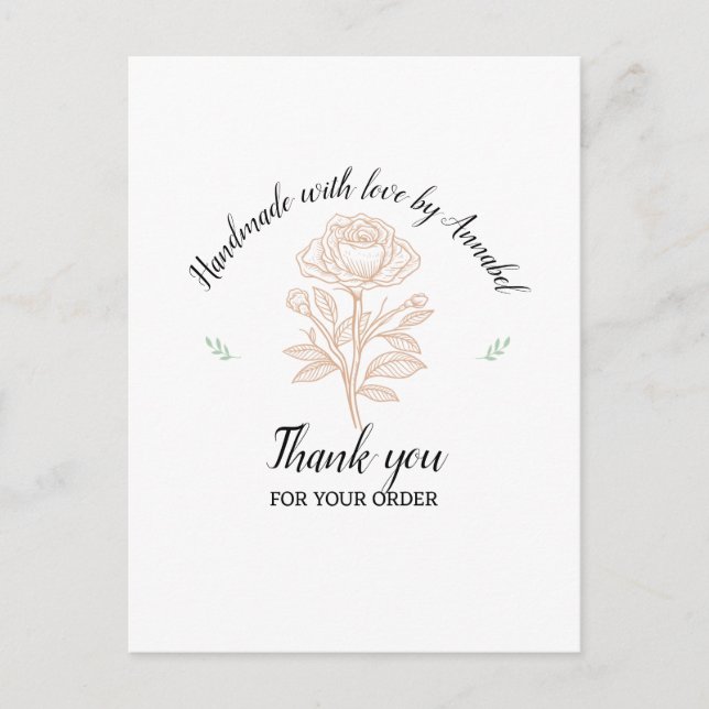 Cartão Postal Personalizar "Feitas à Mão com Amor" (Frente)