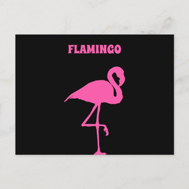 Cartão Postal Personalizar Flamingo Rosa (Frente)