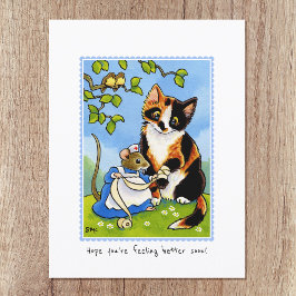 Cartão Postal Personalizar o Rato de Gato em Breve