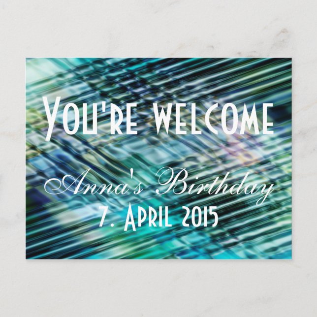 Cartão Postal Personalizar o seu texto, sinal, imagem e fundo (Frente)