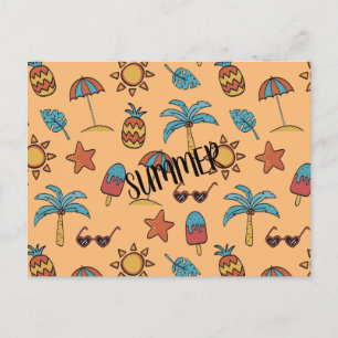 Cartão Postal Personalizar padrão de verão