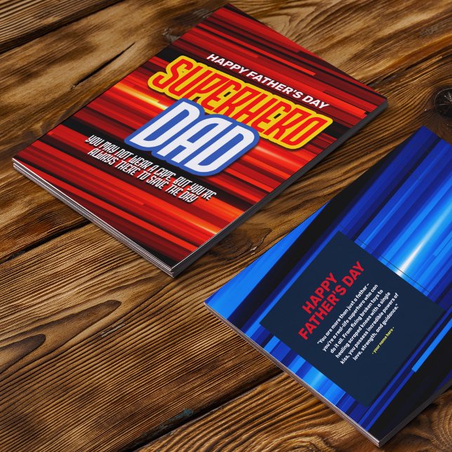 Cartão Postal Personalizar Pai SuperHero (Criador carregado)
