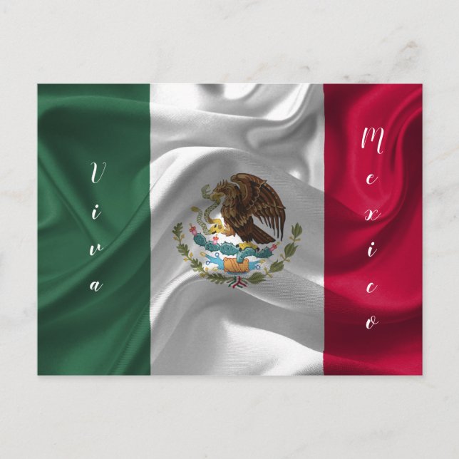 Cartão Postal Personalizar Sinalizador Viva México (Frente)