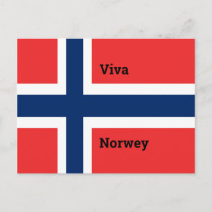 Cartão Postal Personalizar Sinalizador Viva Noruega