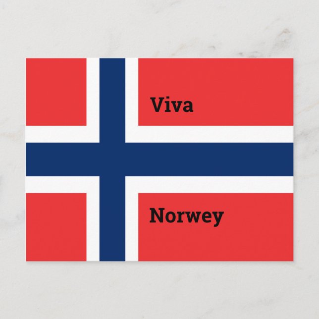 Cartão Postal Personalizar Sinalizador Viva Noruega (Frente)