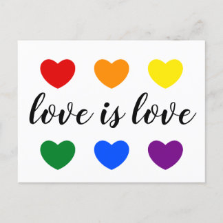 Cartão Postal Personalizar Texto Amor é Amor Corações LGBT do Ar