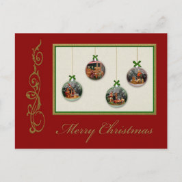 Cartão postal personalizável da cena natalícia