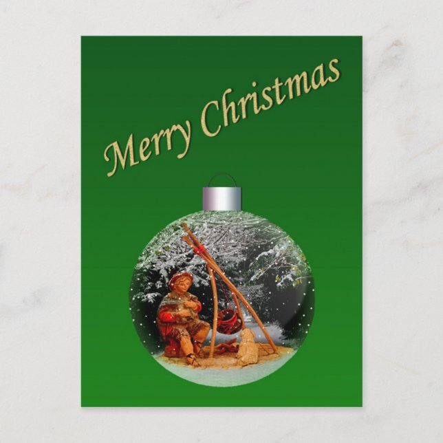 Cartão postal personalizável da cena natalícia (Frente)