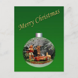 Cartão postal personalizável da cena natalícia
