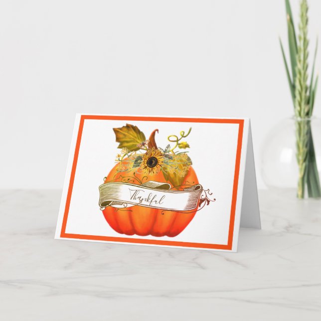Cartão postal personalizável de abóbora de outono (Frente)