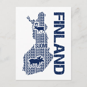 Cartão postal personalizável do MAPA DA FINLÂNDIA
