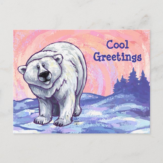 Cartão postal personalizável do Urso Polar (Frente)