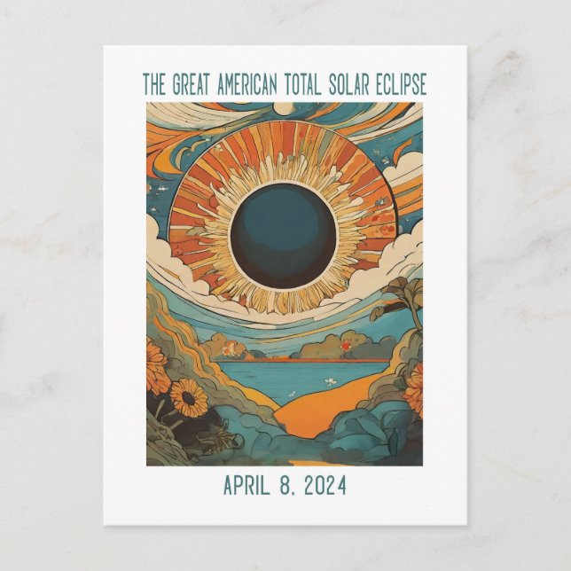 CARTÃO POSTAL PERSONALIZÁVEL: ECLIPSE SOBRE O LAGO (Frente)