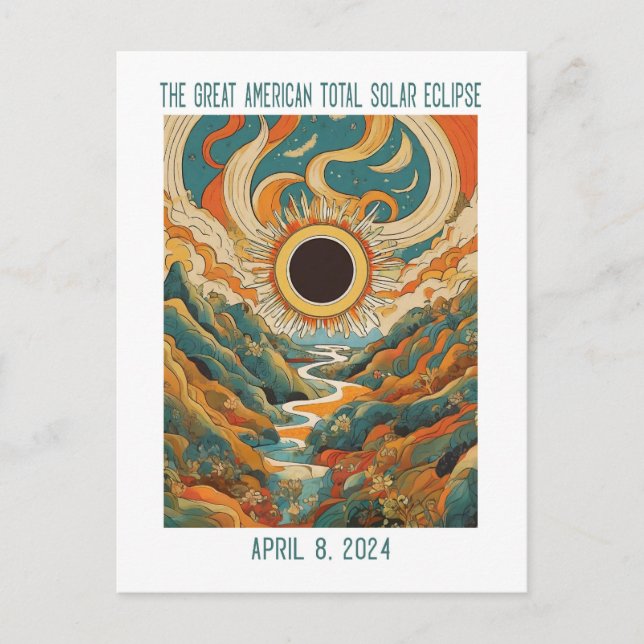 CARTÃO POSTAL PERSONALIZÁVEL: ECLIPSE SOBRE O RIO (Frente)