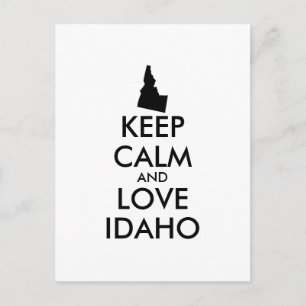 Cartão Postal Personalizável MANTENHA A CALMA e AME IDAHO