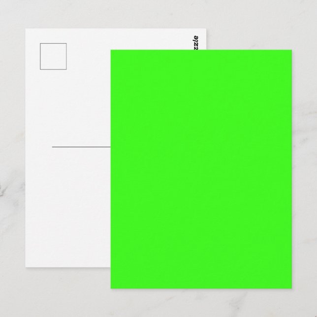 Cartão Postal Personalizável Verde Neon (Frente/Verso)
