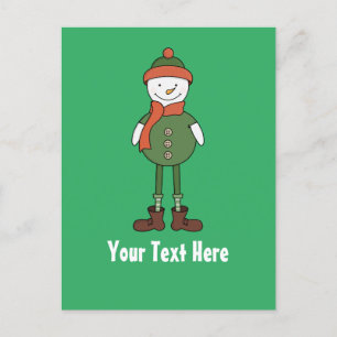 Cartão Postal Personalize este Legal boneco de neve