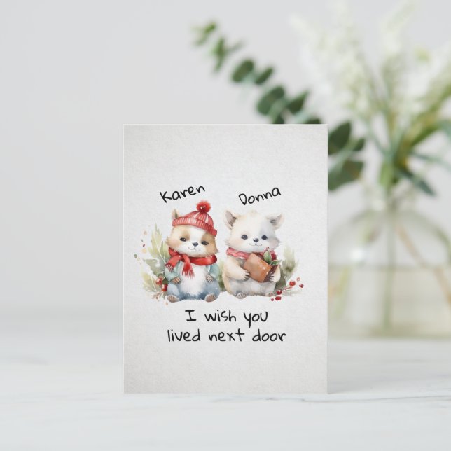 Cartão Postal Personalize Os Melhores Amigos Que Desejo Que Viva (Em pé/Frente)