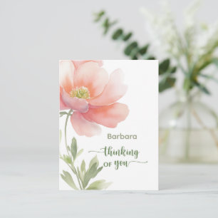 Cartão Postal Personalize Pensando em Você Flor de Encorajamento