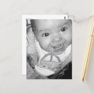 Cartão Postal Personalize sua foto preto e branco