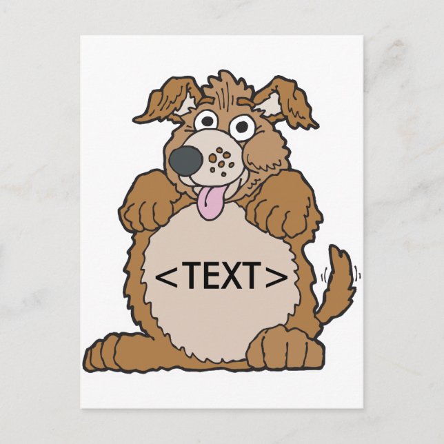 Cartão Postal Personalize um Cachorro Encolhido,<TEXT> (Frente)