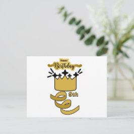 Cartão Postal  Personalized 9th Birthday King Crown Design