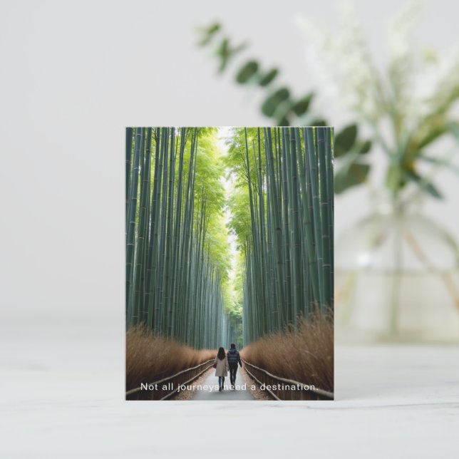 Cartão Postal Personalized Bamboo Forest Walk (Em pé/Frente)