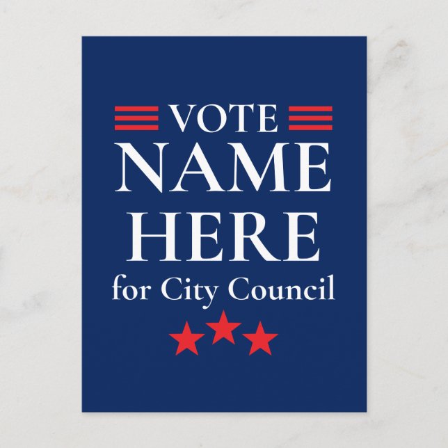 Cartão Postal Personalized Campaign Election (Frente)