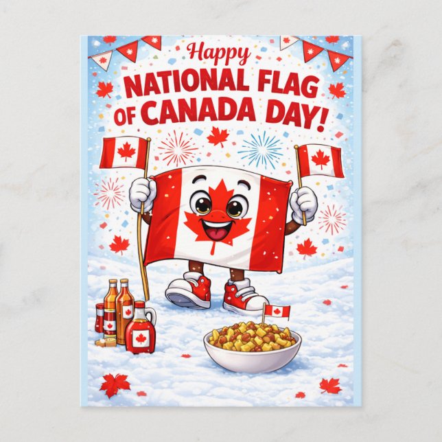 Cartão Postal Personalized Canada Flag Day Postcard (Frente)