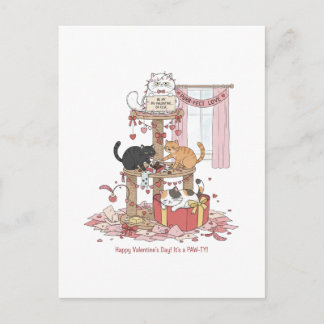 Cartão Postal Personalized Cat's Meow Valentine's Day Postcard