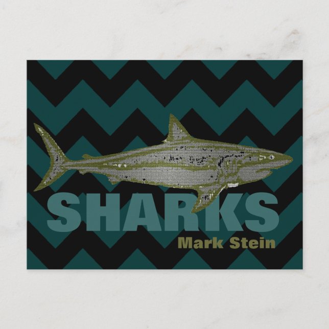 Cartão Postal personalized chevron sharks (Frente)