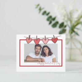 Cartão Postal Personalized Couple Photo Valentine's Day Card
