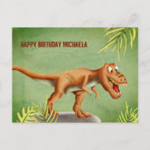 Personalized Cute T-Rex Dinosaur Happy Birthday