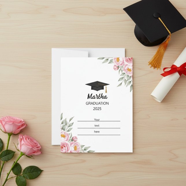 Cartão Postal Personalized Graduation Postcard for Her – Custom  (Criador carregado)