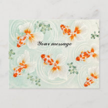 Personalized Japanese Goldfish Postcard | Custom M