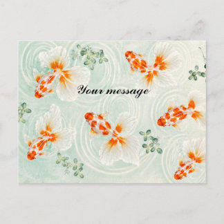 Cartão Postal Personalized Japanese Goldfish Postcard | Custom M