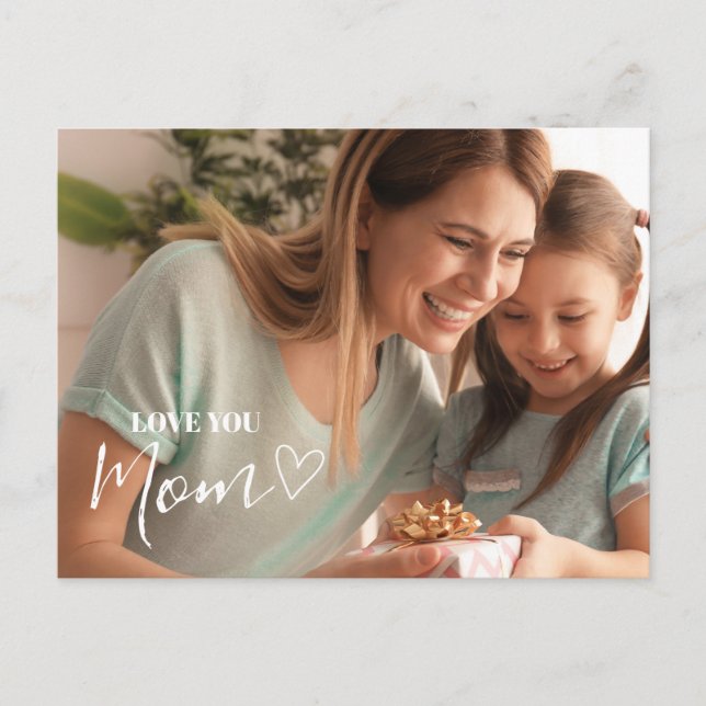 Cartão Postal Personalized Love You Mom Photo (Frente)