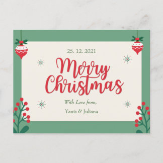 Cartão Postal Personalized Merry Christmas Postcard