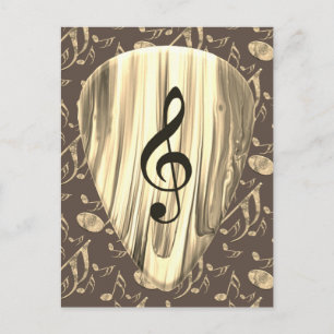 Cartão Postal Personalized Music Note Guitar Pick 