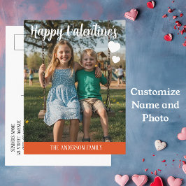 Cartão Postal Personalized Valentines Day Photo 