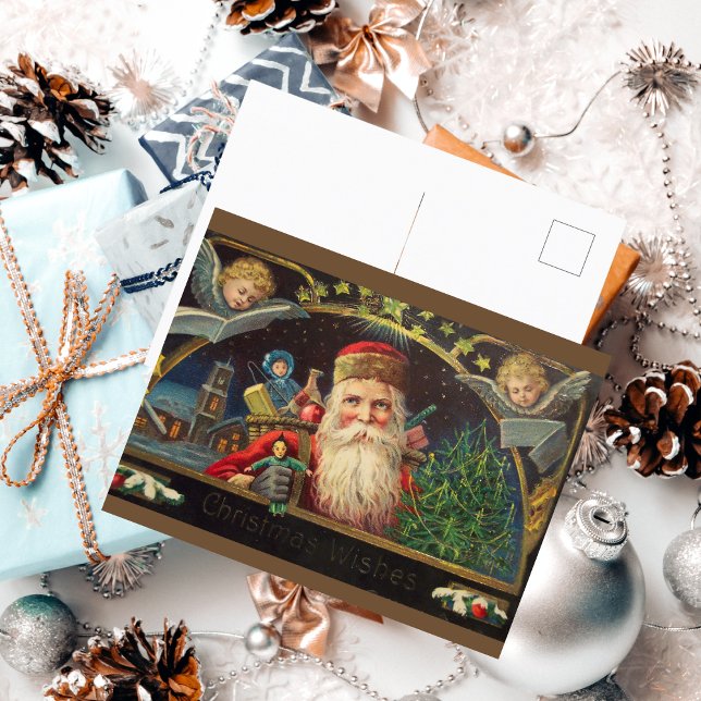 Cartão Postal Personalized Vintage Old Classic Santa Holiday (Criador carregado)