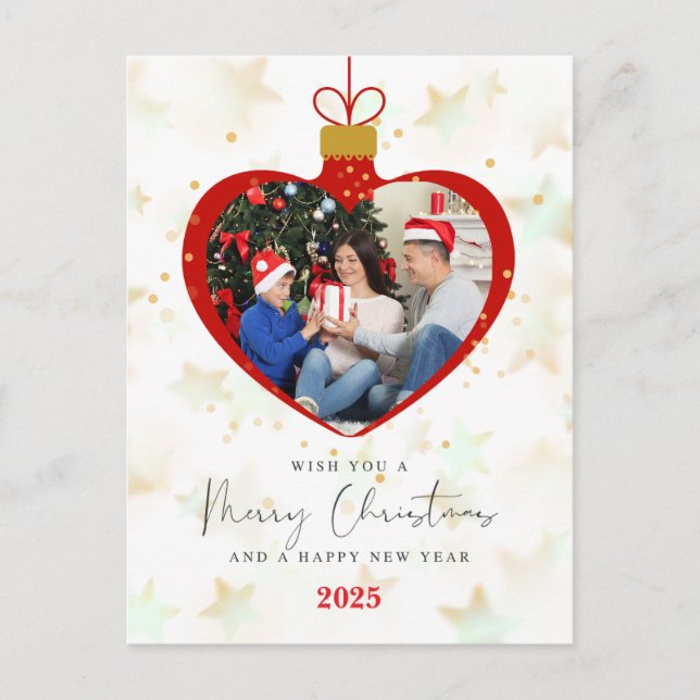Cartão Postal Personlized Photo Merry christmas & Happy New Year (Frente)