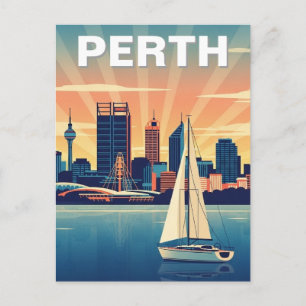 Cartão Postal Perth Austrália Paisagem Urbana Viagem