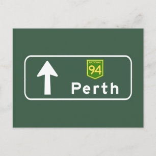 Cartão Postal Perth, Austrália Road Sign