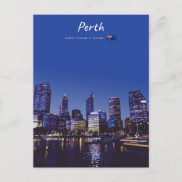 Cartão Postal Perth, Austrália - Silhueta da Cidade à Noite