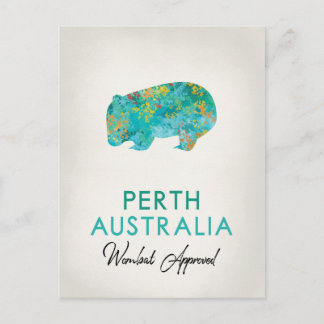 Cartão Postal Perth Austrália Wombat