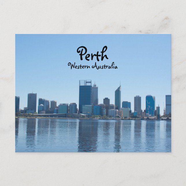 Cartão Postal Perth City Skyline no dia (Frente)