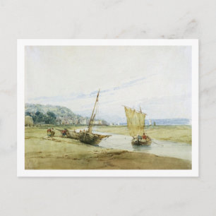 Cartão Postal Perto de Honfleur, c.1822 (c/c sobre grafite no pa