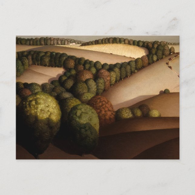 Cartão Postal Perto do Pôr-do-Sol por Grant Wood (Frente)