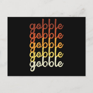 Cartão Postal Peru Fofa Gobble Gobble Jantar de Ação de Graças